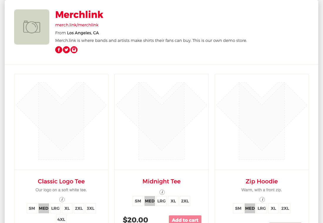A store page